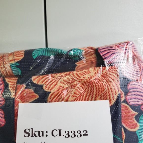 Chico’s Women Shirt Size 2 US 12 Floral Button Up 3/4 Sleeve Navy Orange Pink - Picture 12 of 12